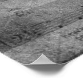 美しいアンティークブルーバラ絵を描(ばちゃばちゃ)跳ねる音楽 ポスター (角)