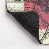 美しいアンティークポピーの花の音楽ノート マウスパッド (コーナー)