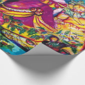 美しいアンティーク人形とクリスマスオーナメント ラッピングペーパー (角)