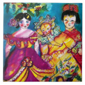 美しいアンティーク人形 タイル (正面)