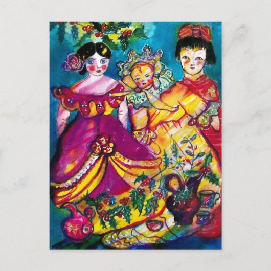 美しいアンティーク人形 ポストカード (正面)