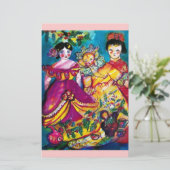 美しいアンティーク人形 便箋 (スタンド正面)