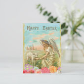 美しいアンティーク写真のイースターカード ポストカード (スタンド正面)