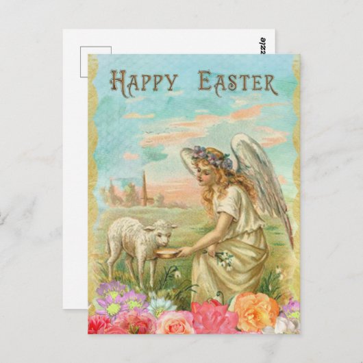 美しいアンティーク写真のイースターカード ポストカード (正面/裏面)