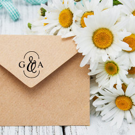 美しいアンパサンド2イニシャルモノグラム ラバースタンプ