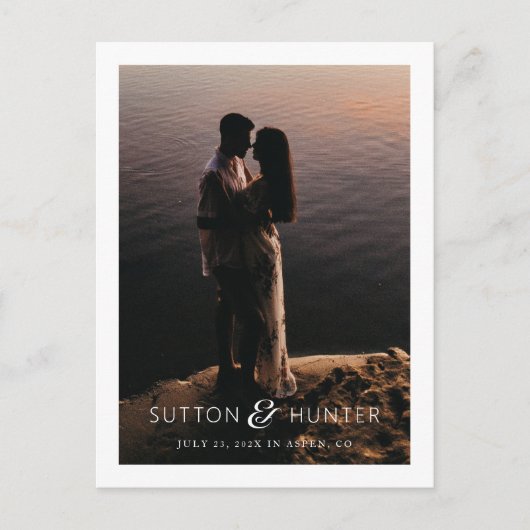 美しいアンパモダンサンド写真の日付の保存 ポストカード (正面)