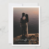 美しいアンパモダンサンド写真の日付の保存 招待状 (正面)