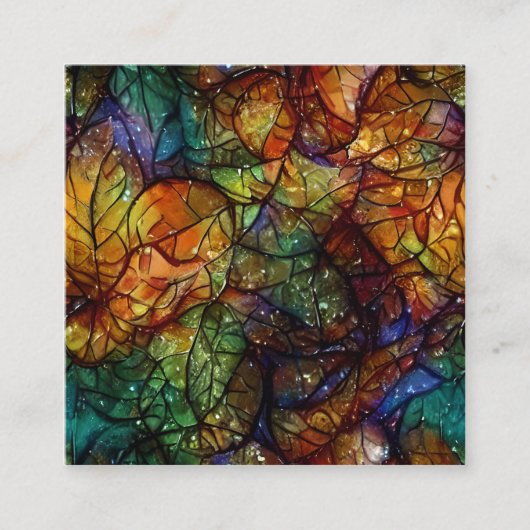 美しいアーお洒落ト紅葉 スクエア名刺 (正面)