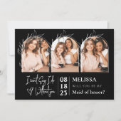 美しいアーチ写真コラージュのブライドメイド提案 招待状 (正面)