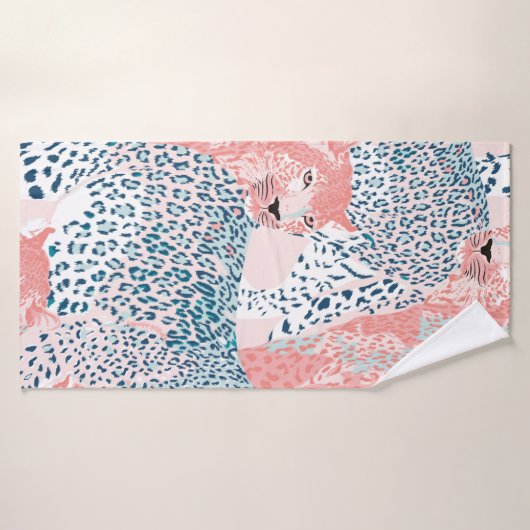 美しいアートヒョウのシームレスなパターン、抽象芸術a バスタオル (バスタオル)