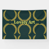 美しいアート文字の名前とイエロークラウンイメージ 横断幕 (横)