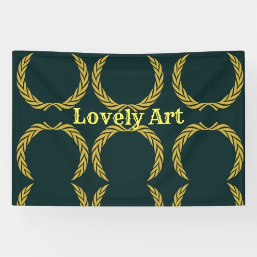 美しいアート文字の名前とイエロークラウンイメージ 横断幕 (横)