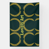 美しいアート文字の名前とイエロークラウンイメージ 横断幕 (縦)