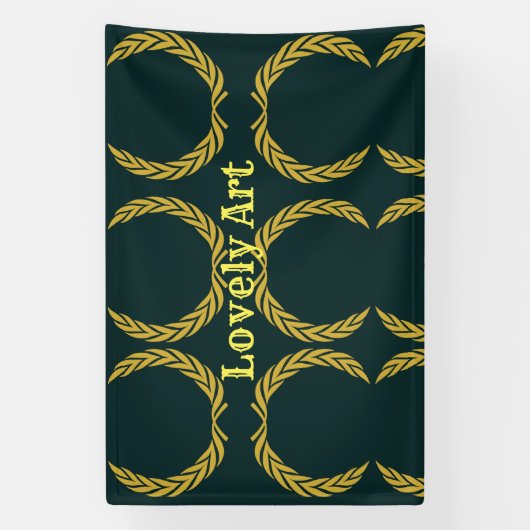 美しいアート文字の名前とイエロークラウンイメージ 横断幕 (縦)