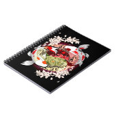 美しいアート日本のの花コイ魚 ノートブック (左側)