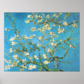 美しいアーモンドの花絵画アンティークの青いgre ポスター (正面)