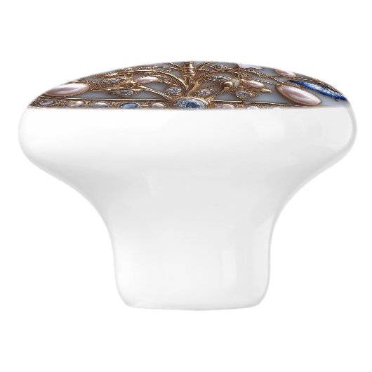 美しいアールデコのトンボ セラミックノブ (側面)