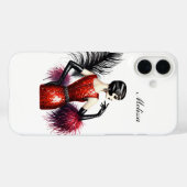美しいアールデコの女性に名前を追加 Case-Mate iPhoneケース (裏面 (横))