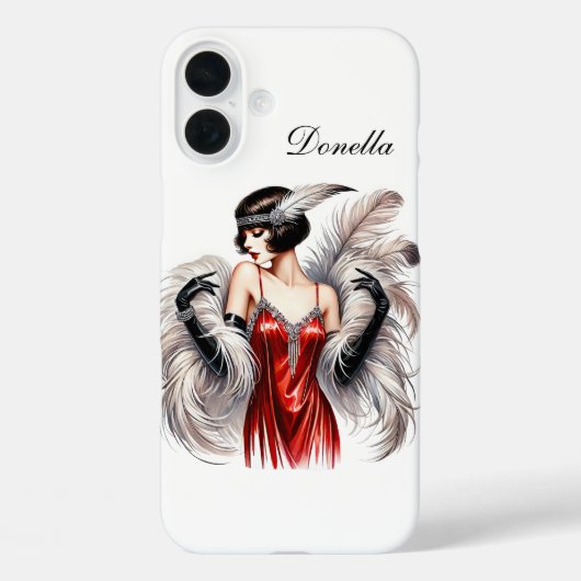 美しいアールデコの女性に名前を追加 Case-Mate iPhoneケース (裏面)