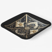 美しいアールデコアイボリークリーム金ゴールドブラック ペーパープレート (傾斜あり)