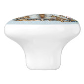 美しいアールデコエナメルドラゴンフライ金ゴールド真珠 セラミックノブ (側面)