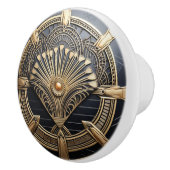 美しいアールデコエレガント金ゴールドとブラック セラミックノブ (右)