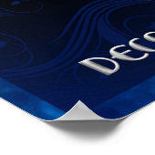 美しいアールデコジュエリーポスター。(ブルー) ポスター (角)