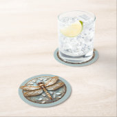 美しいアールデコトンフライ金ゴールドダイヤモンド ラウンドペーパーコースター (インサイチュ)