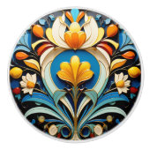 美しいアールデコヌーボーセラミックノブ セラミックノブ (正面)