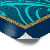 美しいアールデコ孔雀ファンポスター。 ポスター (コーナー)