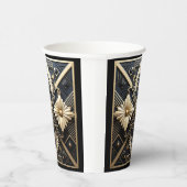 美しいアールデコ様式のクリーム色の象牙色のゴールド ブラック 紙コップ (右)