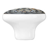 美しいアールデコ金ゴールドグレーアートガラス セラミックノブ (側面)