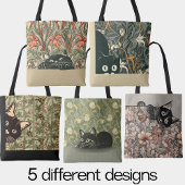 美しいアールヌーボーおもしろい猫ヴィンテージの色 トートバッグ