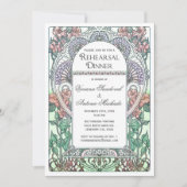 美しいアールヌーボーのリハーサルの夕食の招待状 招待状 (正面)