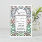 美しいアールヌーボーのリハーサルの夕食の招待状 招待状 (スタンド正面)