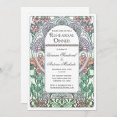 美しいアールヌーボーのリハーサルの夕食の招待状 招待状 (正面/裏面)