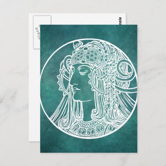 美しいアールヌーボーはがき ポストカード (正面/裏面)