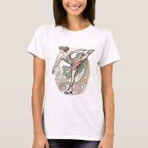 美しいアールヌーボーアイススケーター女子Tシャツ
