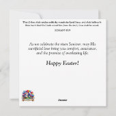 美しいアールヌーボーイースターラビットクリスチャン シーズンカード (裏面)