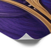 美しいアールヌーボースタイルブルーティール(緑がかった色)ポスター ポスター (角)