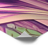 美しいアールヌーボーブルーパープル ポスター (角)