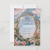 美しいアールヌーボー結婚テーマ 出欠カード (正面)