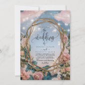 美しいアールヌーボー結婚テーマ 招待状 (正面)