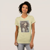美しいアール・ヌーヴォー風の女性の肖像画 Tシャツ (正面フル)