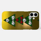 美しいアール・ヌーヴォー 白 赤いバラの三角形 Case-Mate iPhoneケース (裏面 (横))