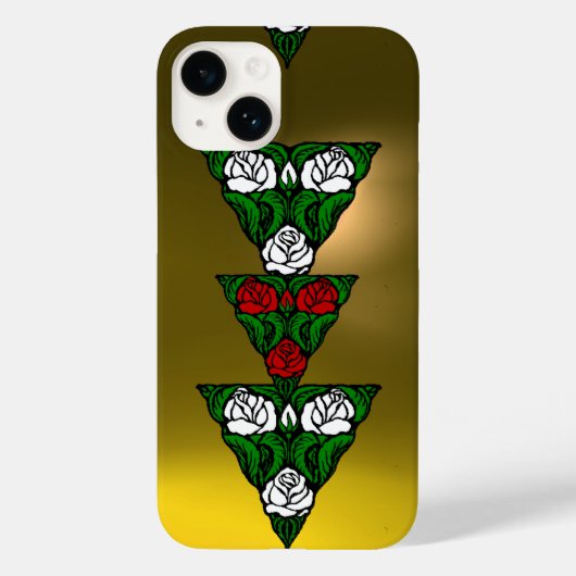 美しいアール・ヌーヴォー 白 赤いバラの三角形 Case-Mate iPhoneケース (裏面)