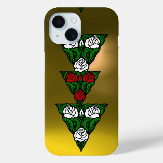 美しいアール・ヌーヴォー 白 赤いバラの三角形 Case-Mate iPhoneケース (裏面)