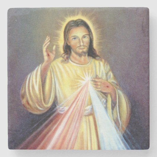 美しいイエスキリスト ストーンコースター (正面)