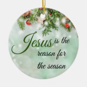 美しいイエス・キリストは季節の理由です セラミックオーナメント (正面)