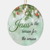 美しいイエス・キリストは季節の理由です セラミックオーナメント (左)
